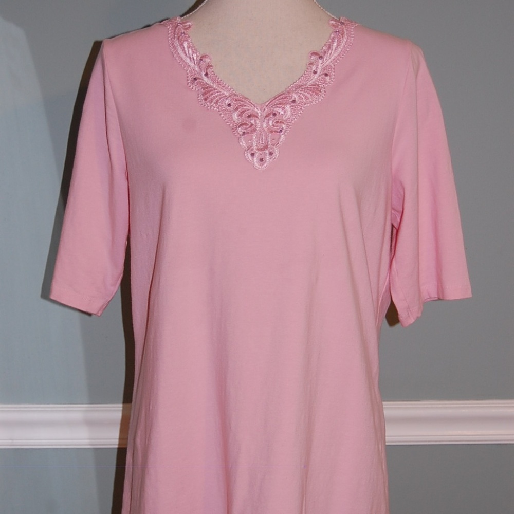 Susan Graver Tunic Top Light Pink Medium EUC